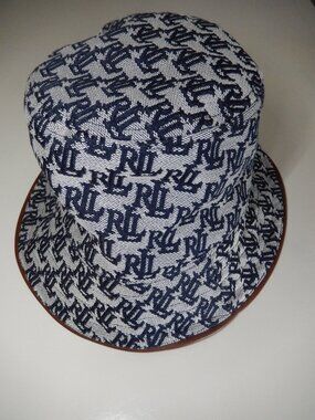 Lauren Ralph Lauren Logo Jacquard Bucket Hat with Faux Leather Trim